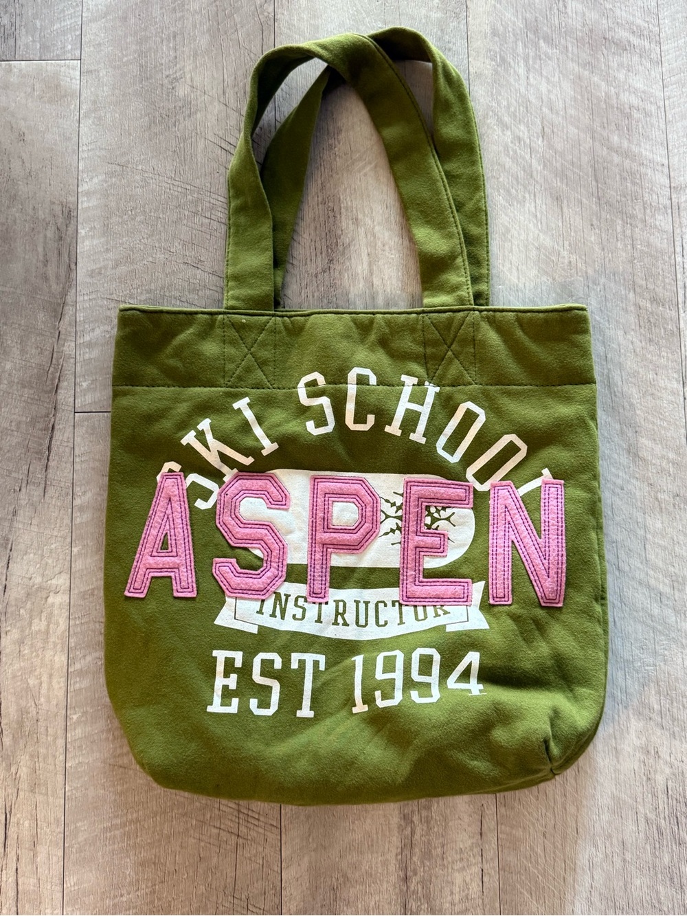 Old Navy Aspen Ski School Olive Green Tote